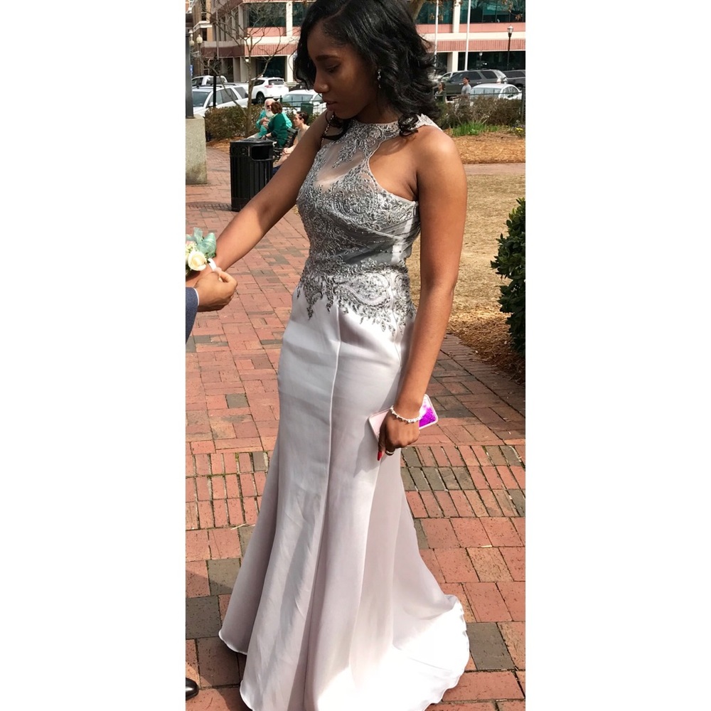 Elizabeth K GLS Silv Embellished Hand beaded Dress - Picture 3 of 8